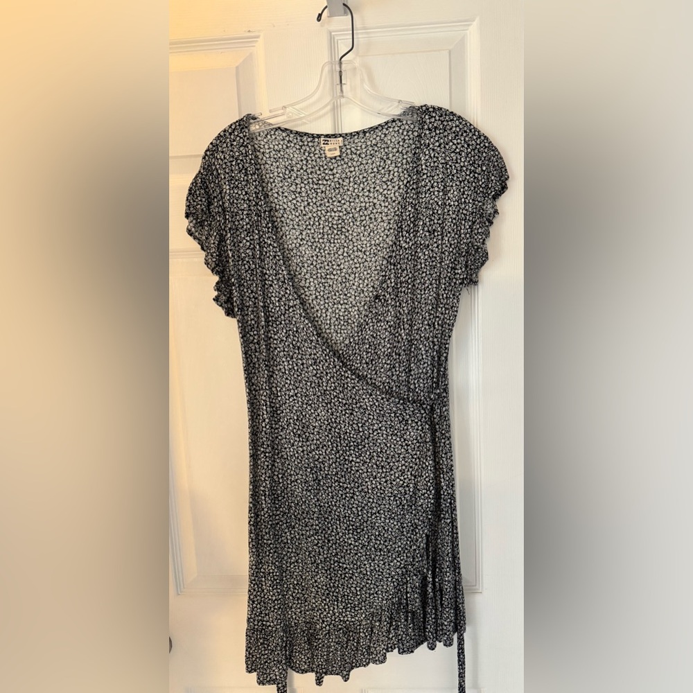 Billabong Monochrome Floral Wrap Dress